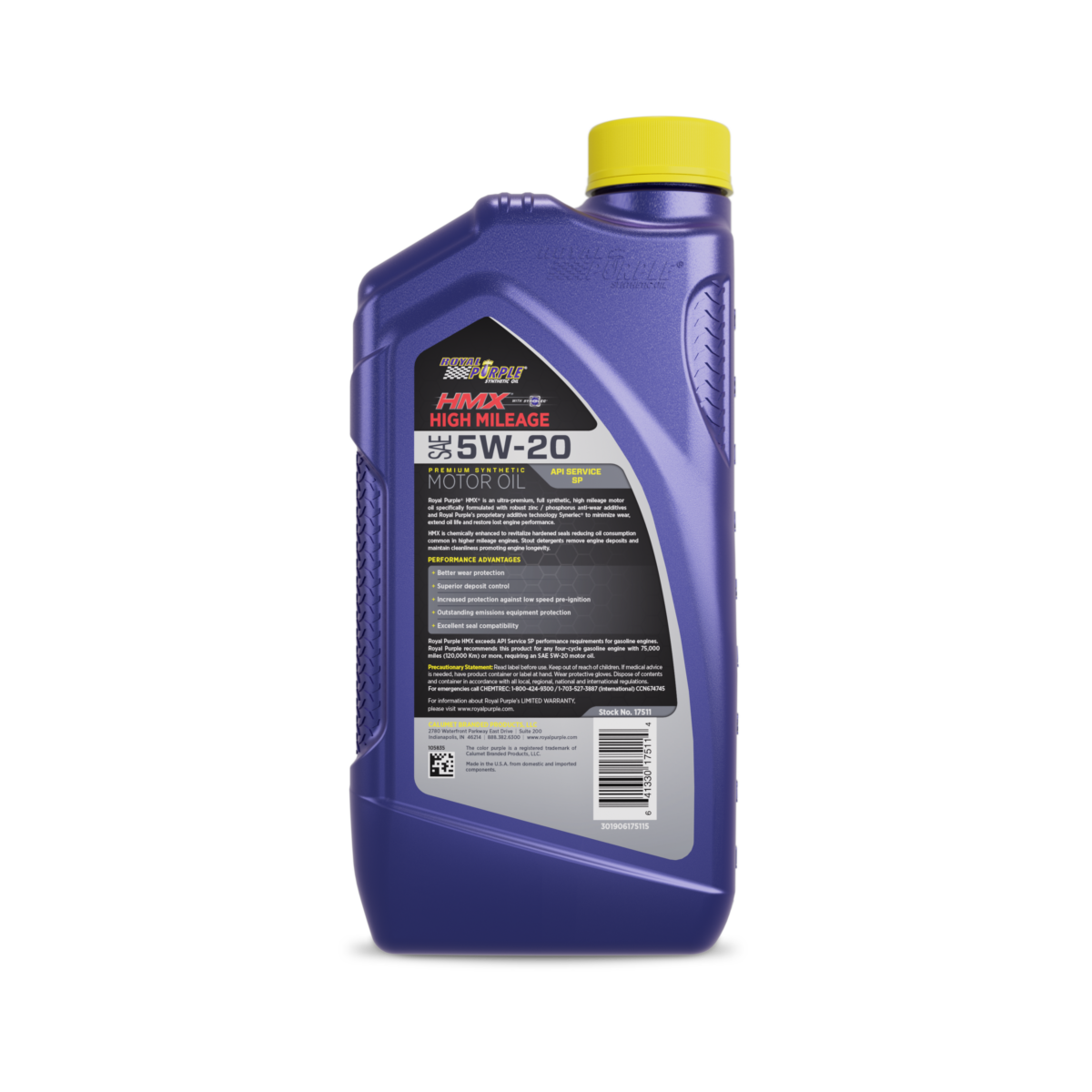 Royal Purple 1qt Hmx 5w 20 Back 1500 Lowres Transparent 17511